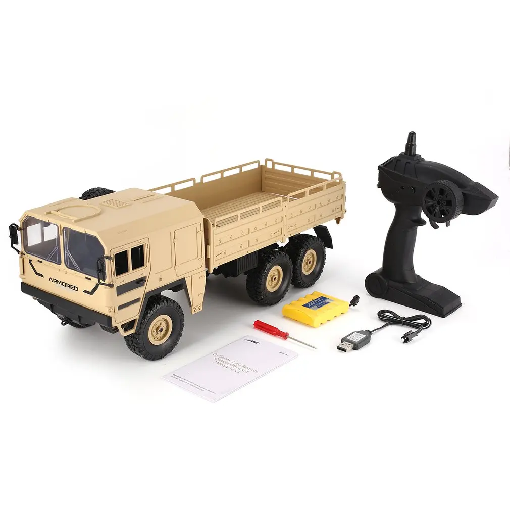 

Q64 1/16 2.4G 6WD Rc Car Military Truck Off-road Rock Crawler RTR Toy 6 Wheels Racing Toys For Children Gifts Presents