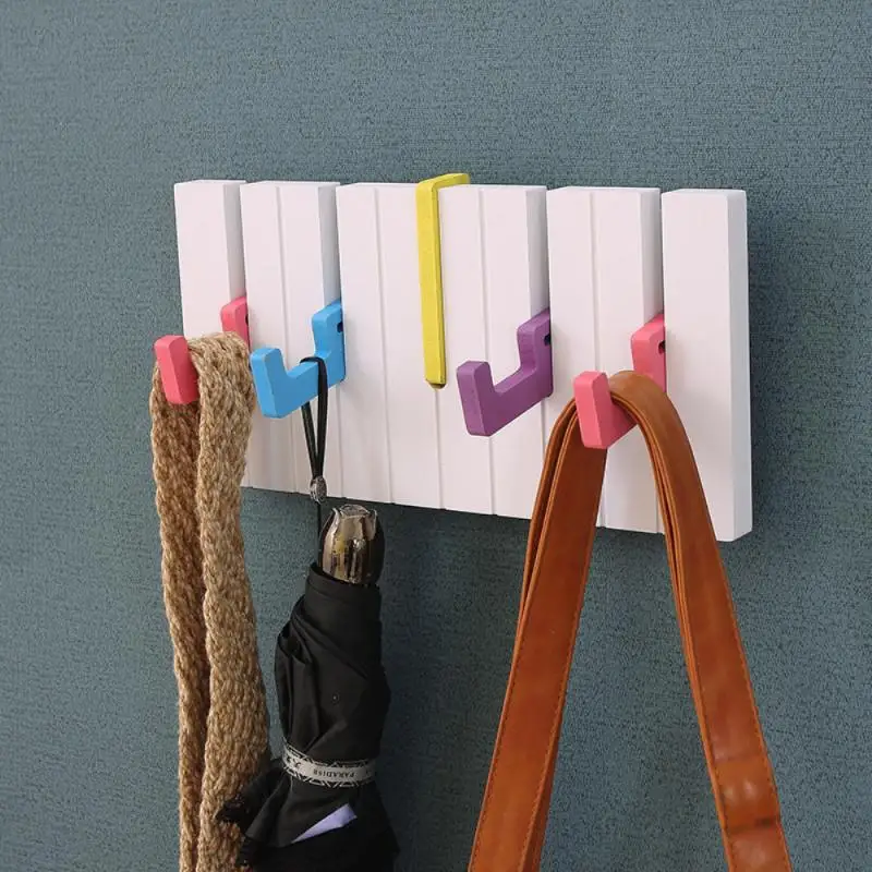 

Настенный крючок в форме клавиатуры для пианино, деревянное украшение для дома, экономия места, стеллаж для хранения одежды, органайзер для ...