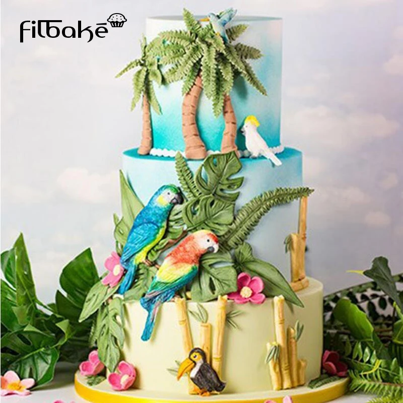 Инструмент для украшения торта Filbake фламинго пальмовых листьев цветов конфет