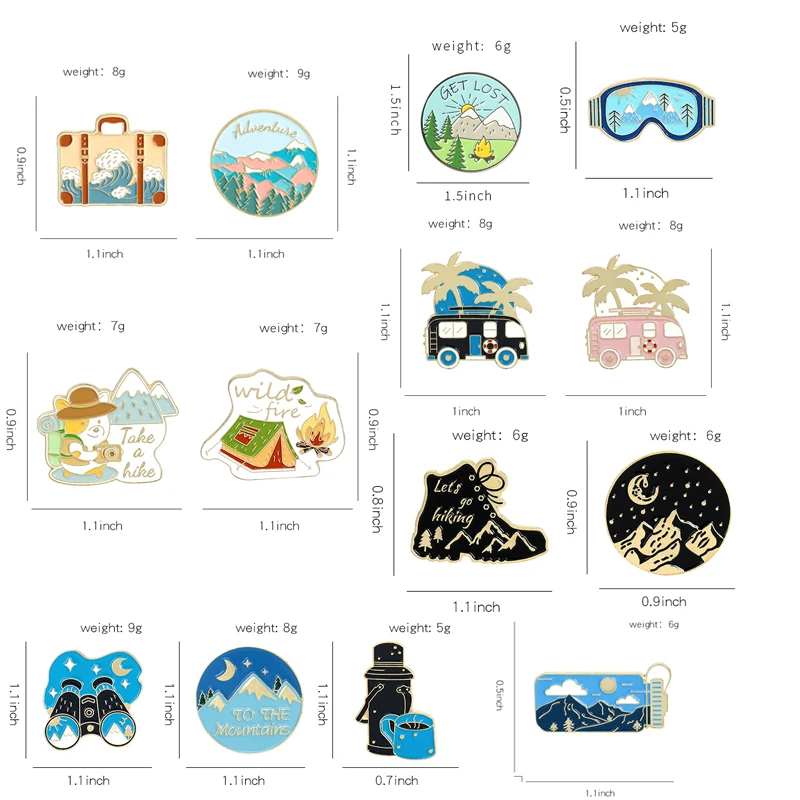 Брошь женская эмалированная с изображением горы звездной ночи | Украшения и