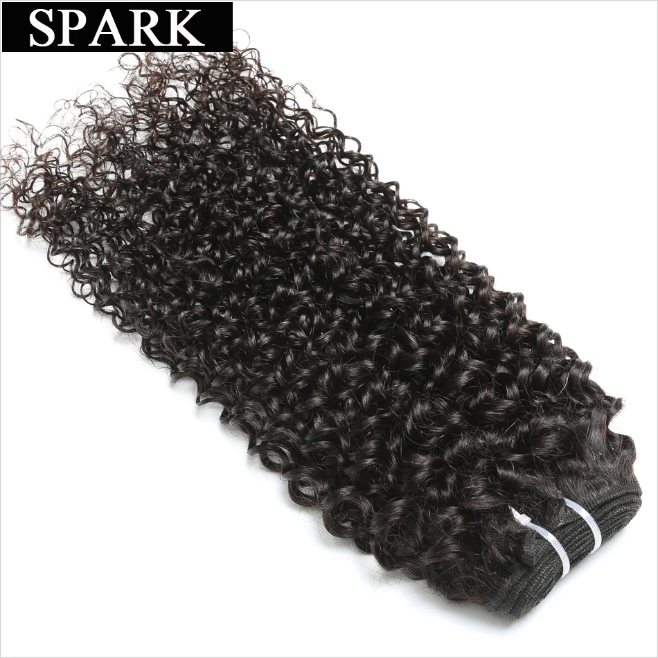 Искры натуральные бразильские волосы афро кудрявый вьющиеся пряди 3 с закрытием