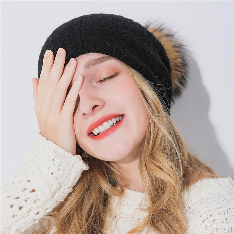 Xthree Женская кашемировая шапка двойного назначения зимняя для детей с помпоном из