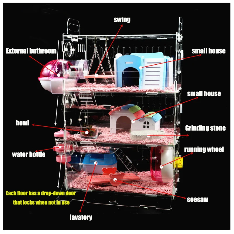 Большой акриловый домик для хомяка маленькая клетка домашних питомцев