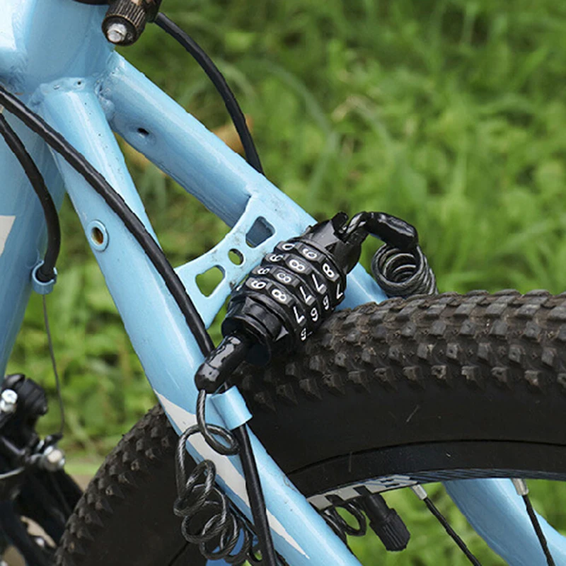 

1PCS Bicycle Lock Bicycle Multi-function Wire Lock Password Anti-theft Lock Bicycle Luggage Lock Riding Portable Accessories