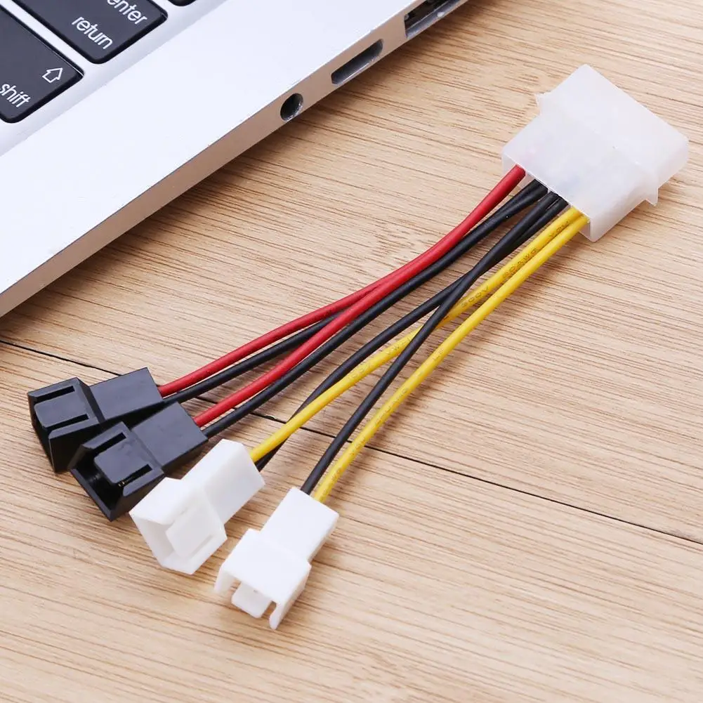 2 шт. 4-контактный Molex к 3-контактному вентилятору кабель питания адаптер разъем 12 В