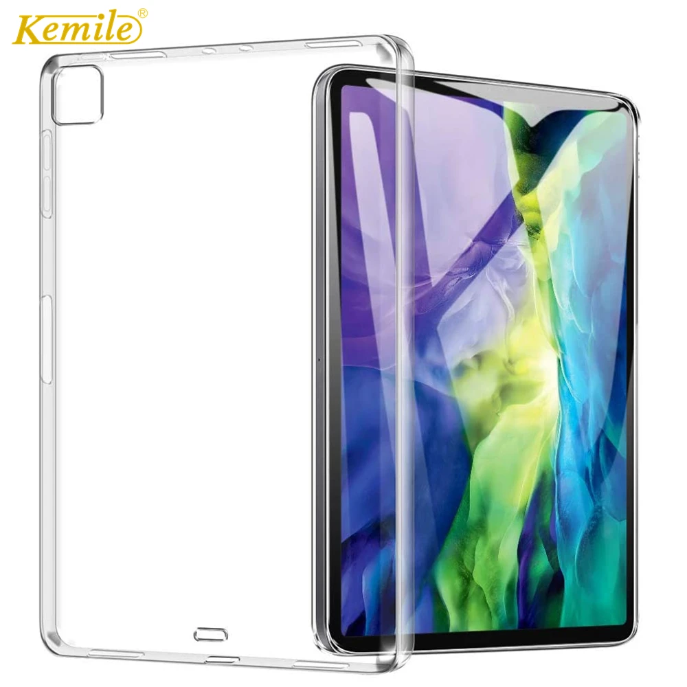 Чехол для iPad Pro 11 2020 мягкая кожа гибкий бампер прозрачный ТПУ Резиновая задняя
