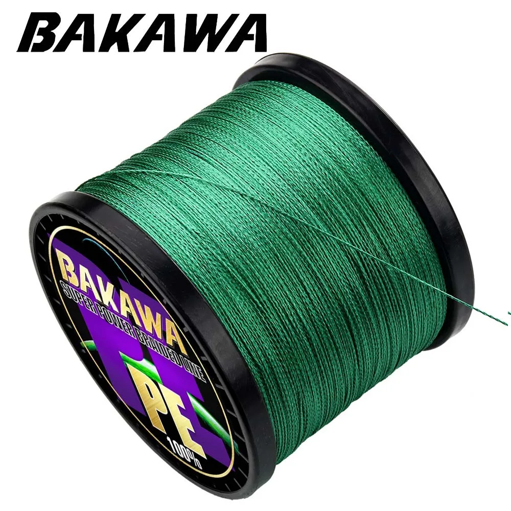 Рыболовная плетеная леска BAKAWA 4 нити 10-85 фунтов 300 м 500 1000 многонитевая для ловли