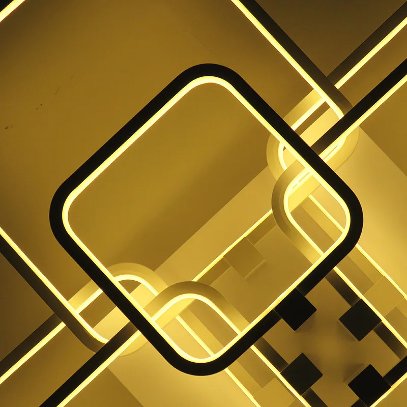 Okudo прямоугольник современных LED потолочные светильники для гостиной белый