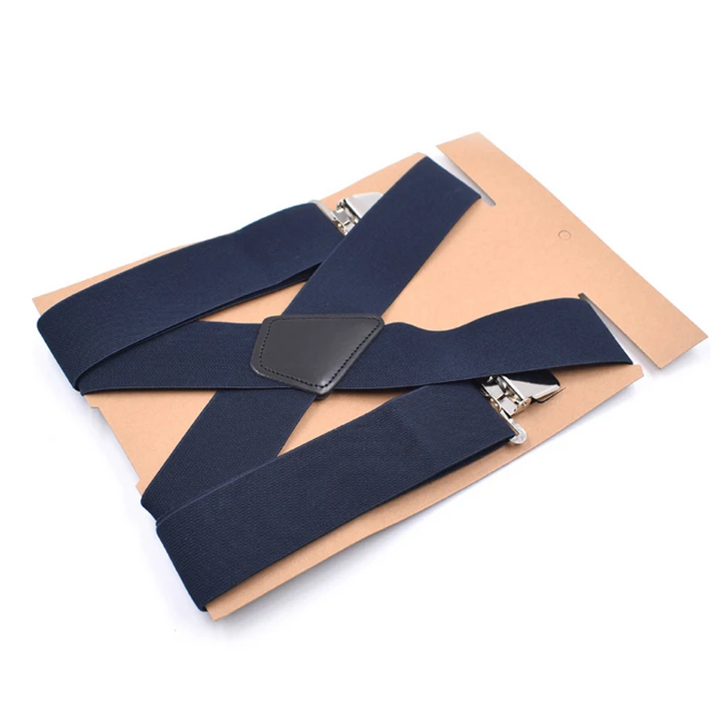 

50mm Wide Elastic Adjustable Men Trouser Braces Suspenders X Shape with Strong Metal Clips Suspenders tirantes Unisex Braces