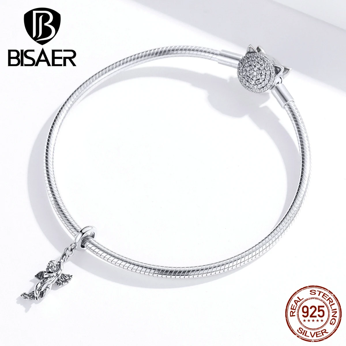 Love Angel BISAER,, 925 пробы, серебро, Амура, стрела, серебряные бусины, подвески, подходят для женщин, браслеты, серебро 925, ювелирные изделия ECC1405