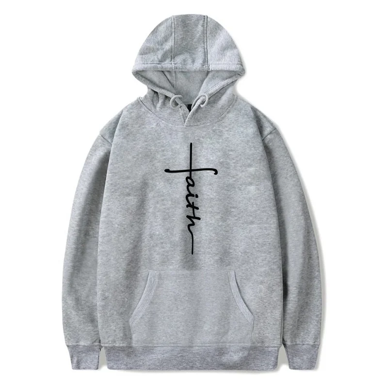 

2021 Newest Faith Religious Hoodies Christian Clothing Casual Women Cotton Soft Spring and Autumn Hooded Top(5 Colors) S-4XL