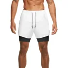 Мужские спортивные баскетбольные шорты, повседневные двухслойные легкие Леггинсы для бега, короткие брюки с карманами