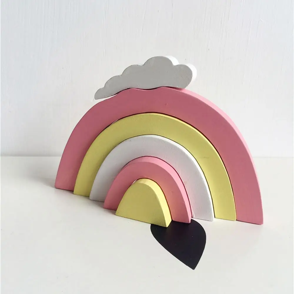 Деревянные радужные Декорации для детской комнаты декор радугой строительные