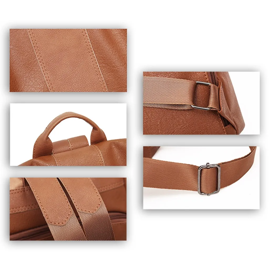 

Woman Anti-theft Backpack Wild Soft Leather Dual-use Small Backpack Solid Casual Large Capacity Multifunction Transports Bag