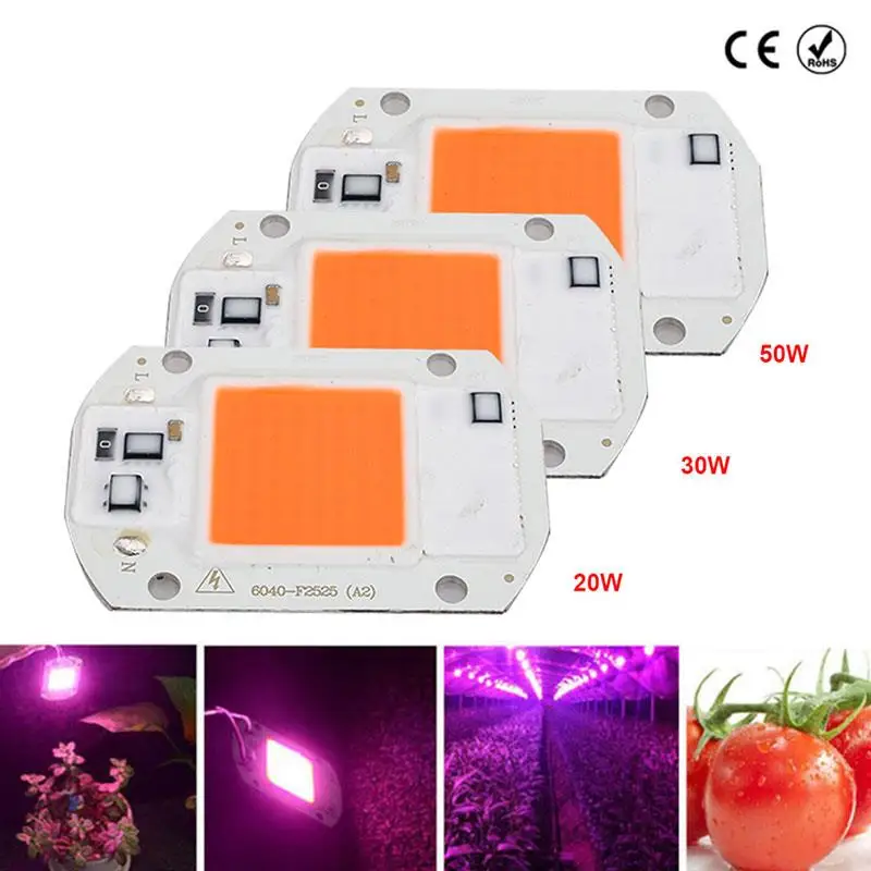 

COB Chip Light LED COB Chip 20W/30W/50W Lens Reflector Full Spectrum Integrated Spotlight 1Set AC110V/220V High Brightness