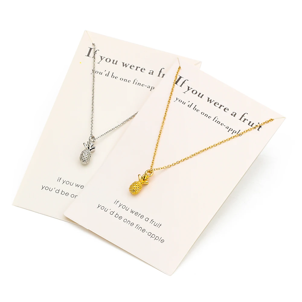 Минималистичное ожерелье с ананасом Bijoux Femme золотистого/серебристого цвета