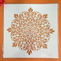30 30 cm craft mandala mold for painting diy stencils stamped photo album embossed paper card on wood fabricwallfloor big