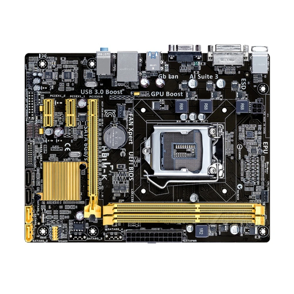 Для Asus H81M K рабочего Материнская плата H81 разъем LGA 1150 i3 i5 i7 DDR3 16 ГБ Микро ATX UEFI BIOS