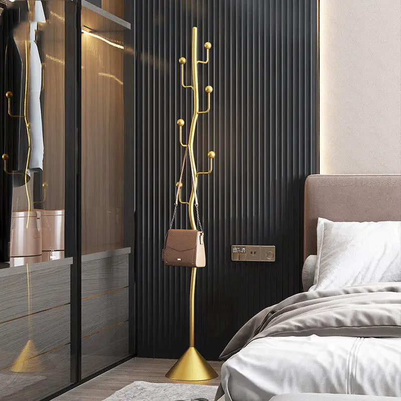 

Italian Style Ins Light Luxury Coat Rack Household Floor Bedroom Hanger Vertical Entry Door Bag Clothing