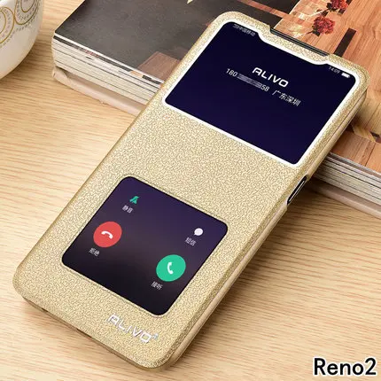 Кожаный чехол для OPPO Reno 2, чехол ALIVO из искусственной кожи с окошком для просмотра, откидной чехол для OPPO Reno2, откидной Чехол, Coque Capa# VA