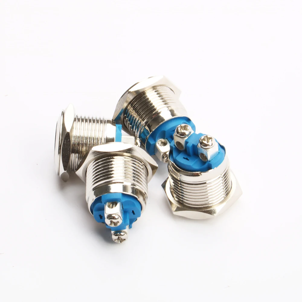 Металлический кнопочный переключатель IP67 водонепроницаемый никелированный