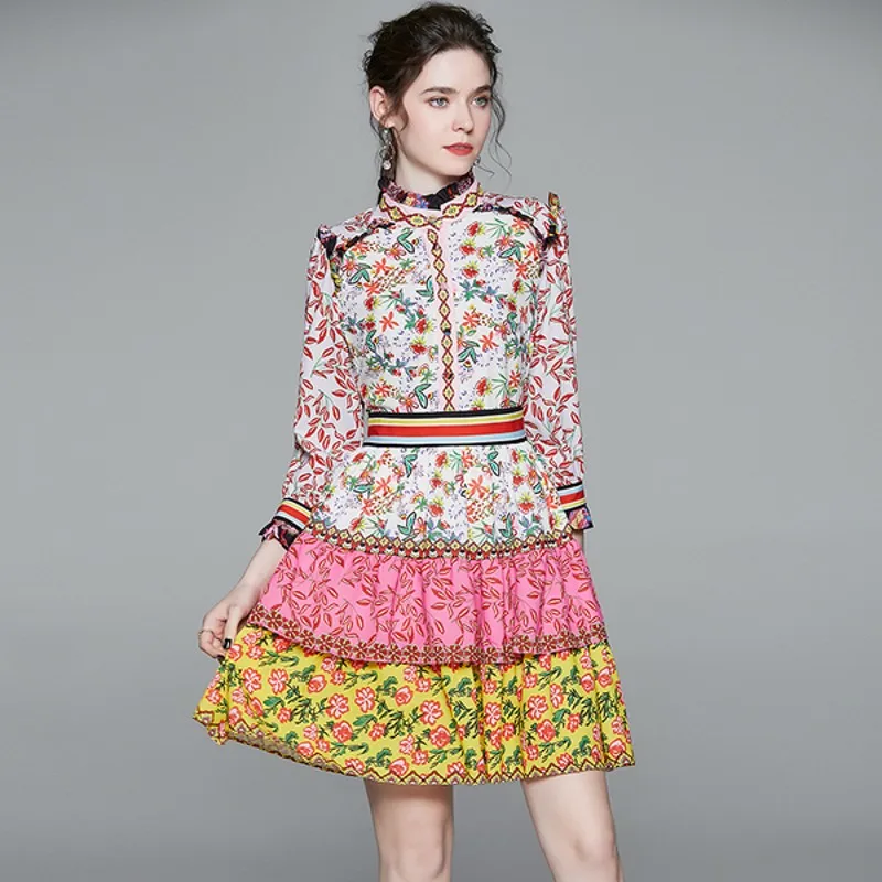 2020 новые модные дизайнерские весенние летние цветные платья с цветочным принтом