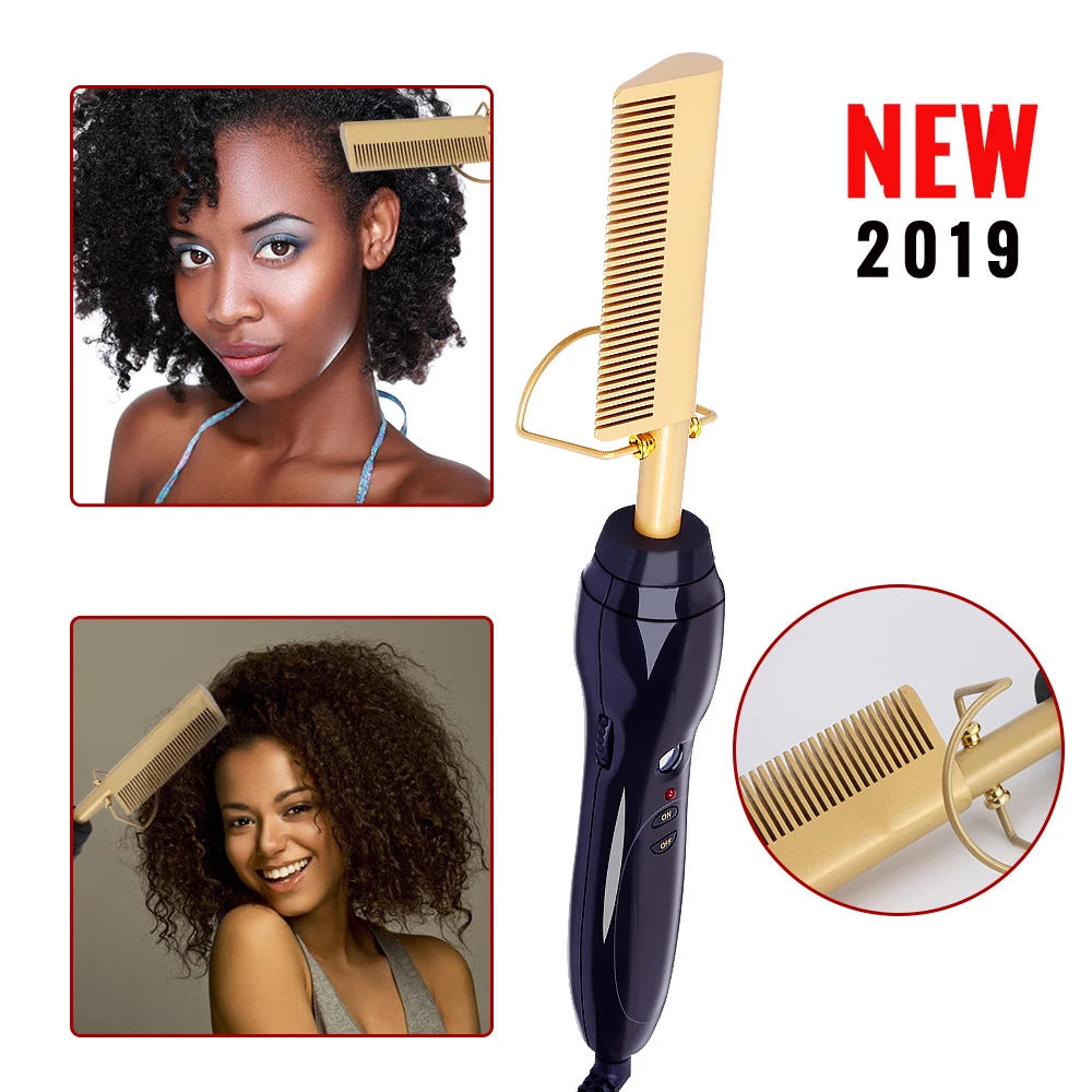 

Electric Environmentally Friendly Titanium Alloy Hair Curler Comb Dry Hair Use Hair Curling Iron Straightener Comb