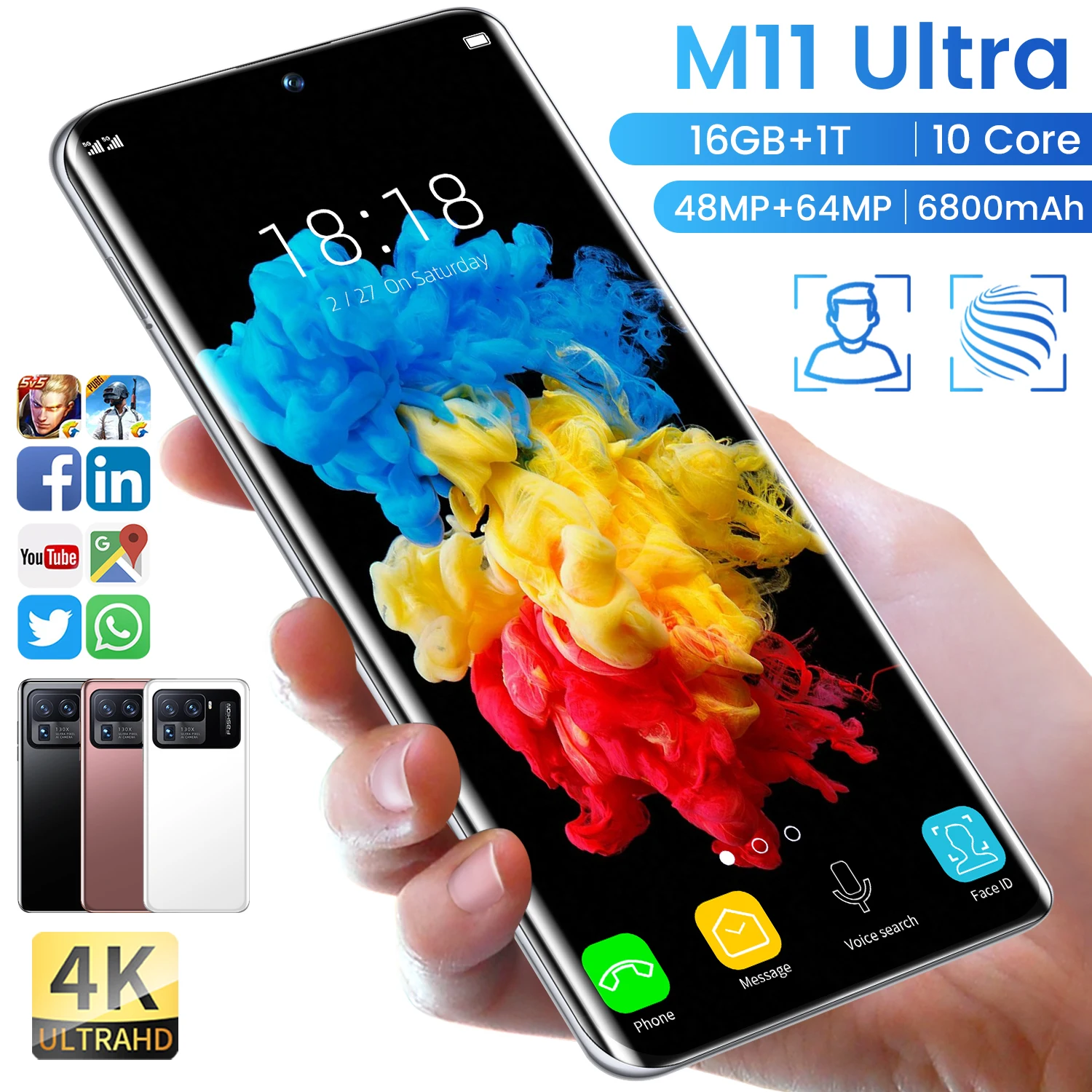 

Смартфон глобальная версия M11Ultra, 7,3 дюйма, 16 ГБ + 1 ТБ, 4G/телефон, 100% оригинал