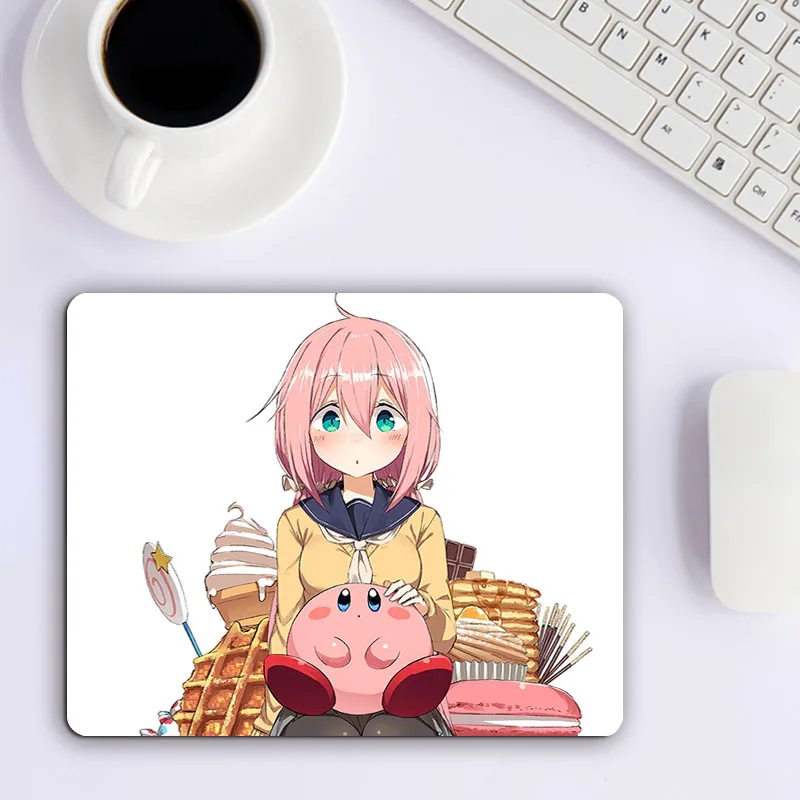 

Small Square Mouse Pad With Cartoon Pattern of Laid-Back Camp Keyboard Gaming Desk Mat Pc Gamer Barato Computer Accessories