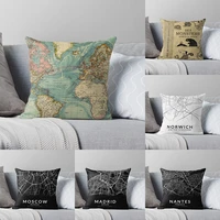 world map cojines decorativos print 18x18inch country map cojines sof%c3%a1 home decor moscow spain throw pillows for living room