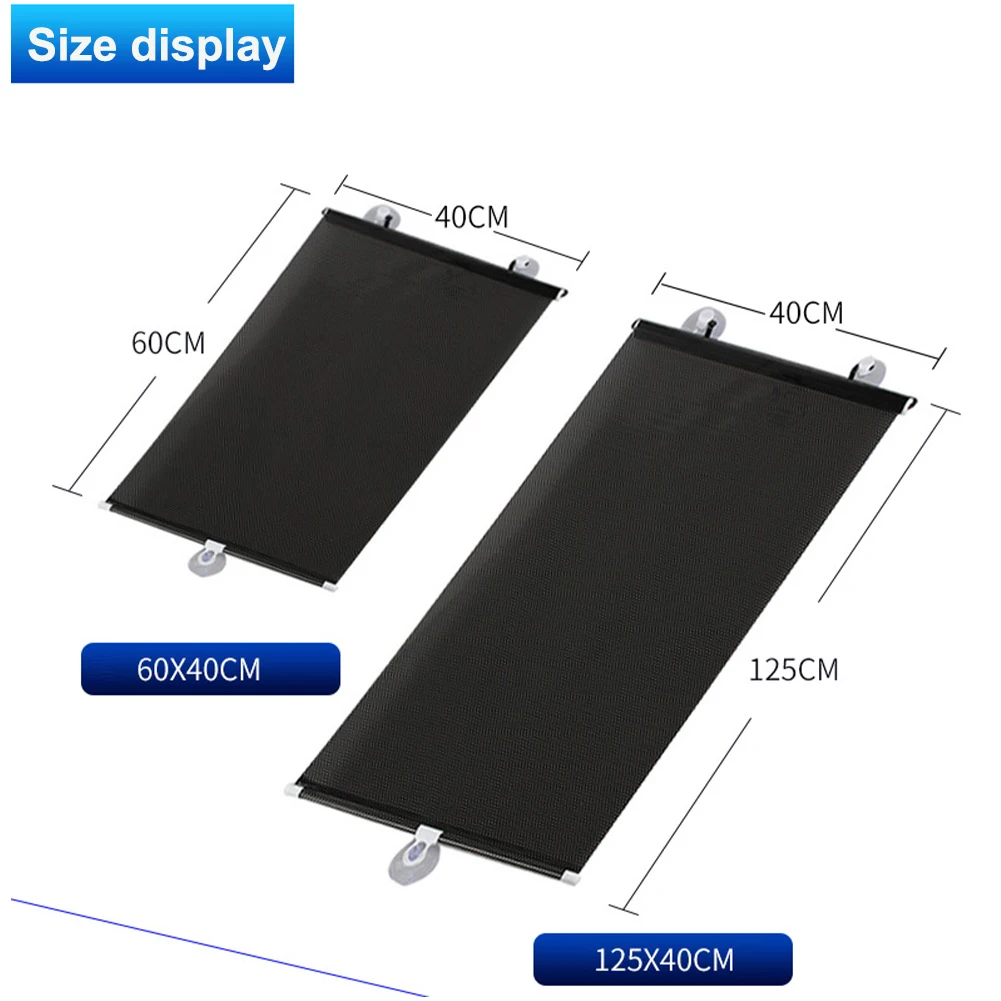 

New Retractable Windshiled Sunshade Curtain Adjustable Sun Visor Protector Block Heat and 99% UV Rays Sun Shade with Suction Cup