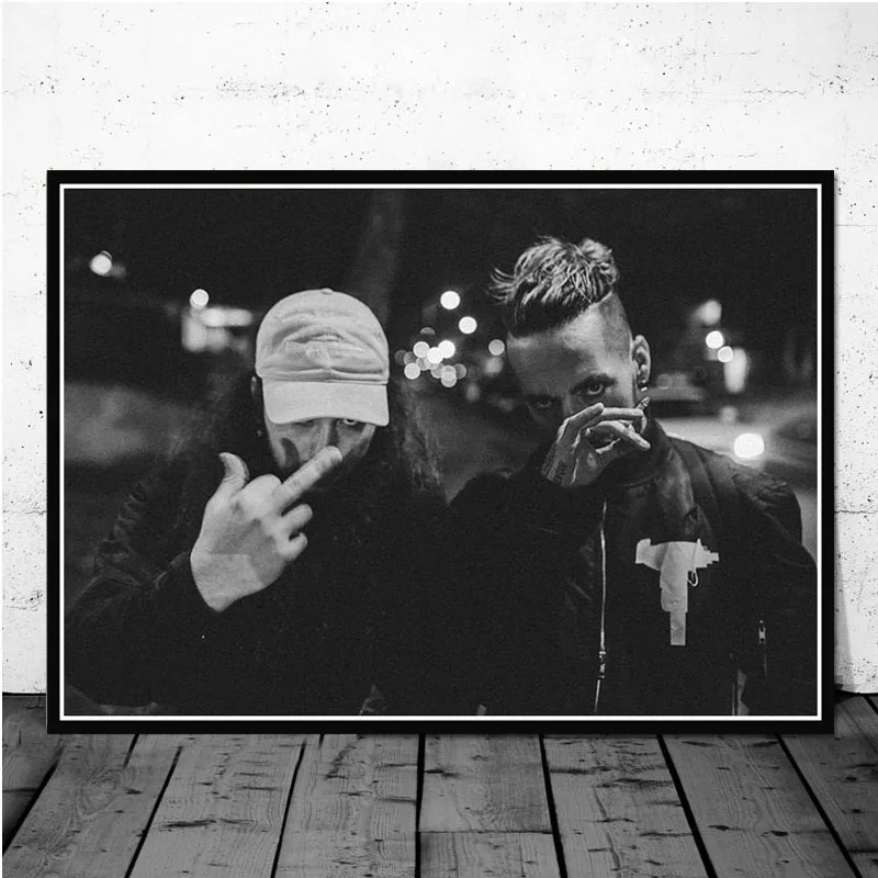 Плакатный принт$ UICIDEBOY$ хип хоп Музыка рэпер певец звезда холст масляная живопись художественная стена картины для гостиной домашний декор - Цвет: Черный