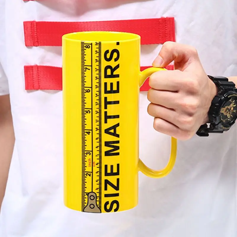 

1100ml Large Capacity Personalized Measuring Ruler Coffee Cup Ceramic Mug Beer Mug Ruler Personalized mug Gift for Friends