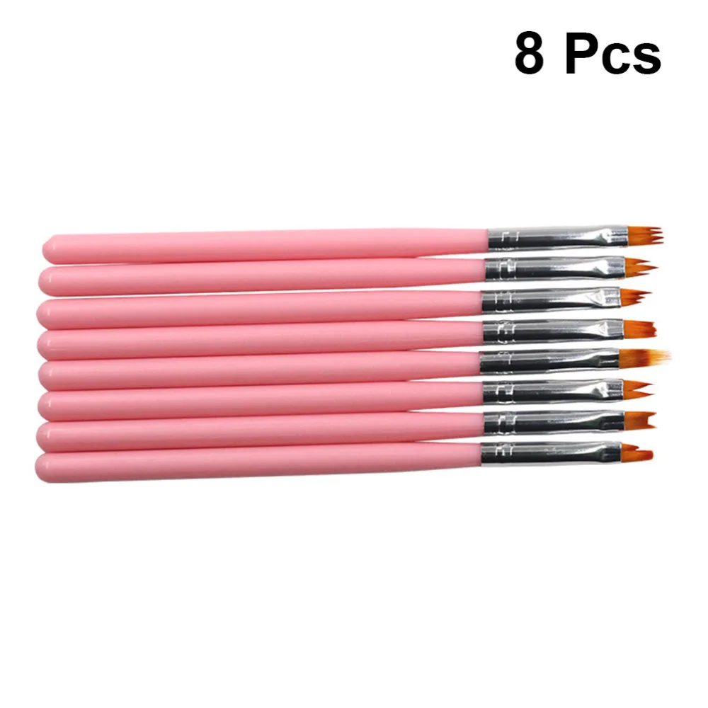 

8pcs Nail Pen Brushes Handle Manicure Brush Nail Painting Tools DIY Nail Art Tool for Home Shop