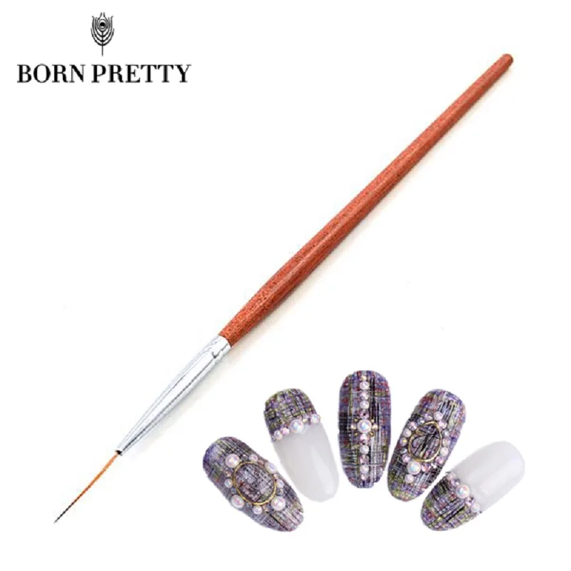 Длинные Волосы Лак Для Ногтей Искусства Вкладыш Щетки Коричневой Деревянной