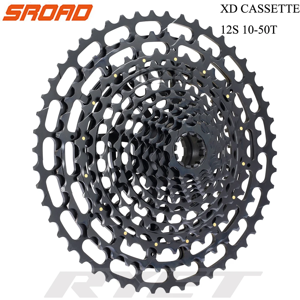 

SROAD 12s Cassette10-50T 12 speed Cassette MTB Cassette CNC Bike Freeewheel fits SRAM XD Super Light CNC Bicycle Cassette