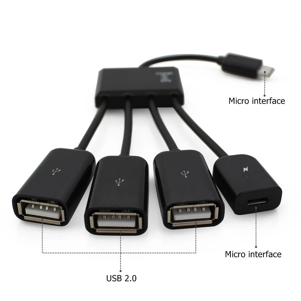 Micro 4 порта концентратор USB 2,0 концентратор OTG зарядный концентратор портативный мульти USB разветвитель адаптер для компьютера аксессуары Android телефон планшет