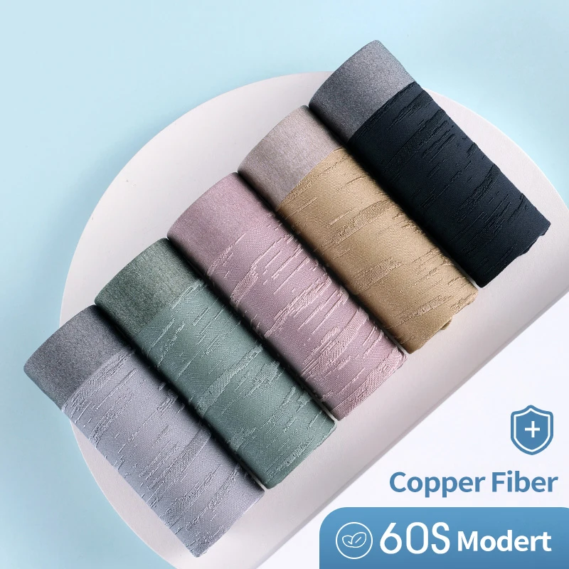 CARTELO 60S Modal Men Underwear 3A Copper Ion Antibacterial Men Soft Breathable Boxers 3pcs Male High Elasticity Panties Shorts