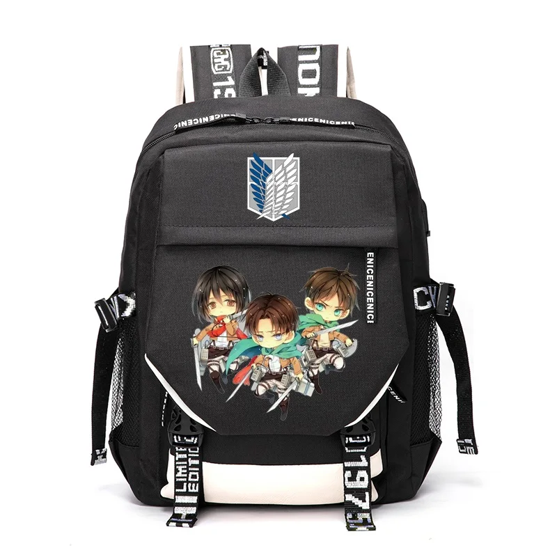 

Unisex Anime Attack on Titan Eren Mikasa Jiyuu no Tsubasa Outdoor Travel Rucksack Casual Schoolbag Student Backpacks
