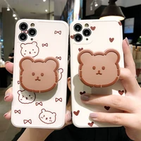 nice 3d bear standby telephone case for iphone 12 11 pro max 12mini xr xs max x 7 8 plus cartoon soft siliconen telephone cover