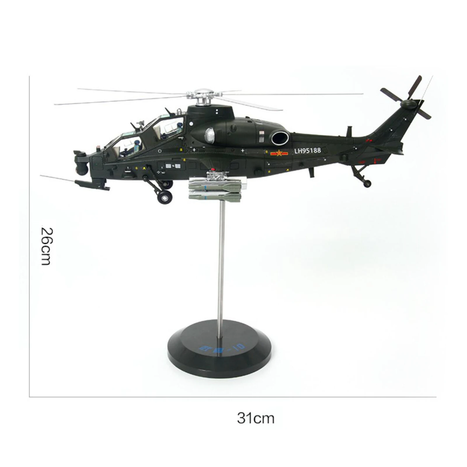

1:48 Military Airplanes Helicopter Aircraft Model Toys w/ Stand Collectibles, L 31cm x H 26cm