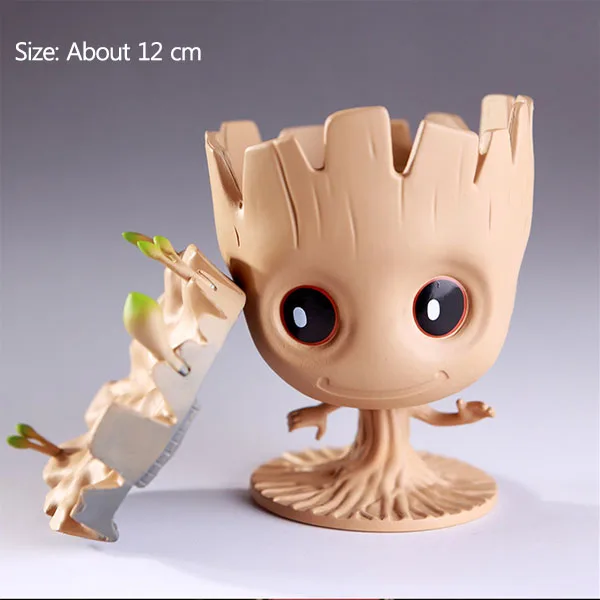 groot doll Креативные бытовые украшения из смолы Грут цветочные горшки растения держатель ручки Декор Ремесло детское Дерево Миниатюрная модель подарок на день рождения - Цвет: groot doll