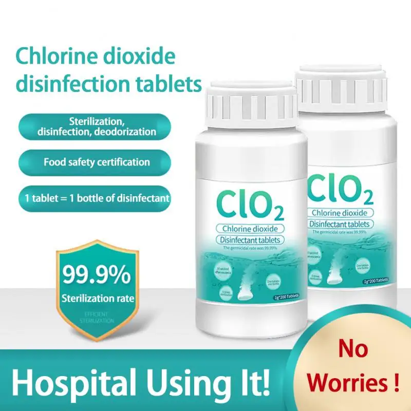 Таблетки Clo2 с диоксидом хлора антибактериальная дезинфекция