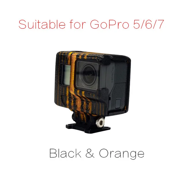 Black Orange TPU Case & Mount for GoPro 5 / 6 / 7