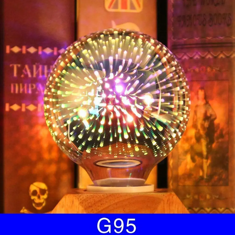

3d Светодиодная лампа E27, светильник, праздничное освещение, новинка, A60 G95 фейерверк, Рождество, St64 G125, декоративная лампа Лам S1r2