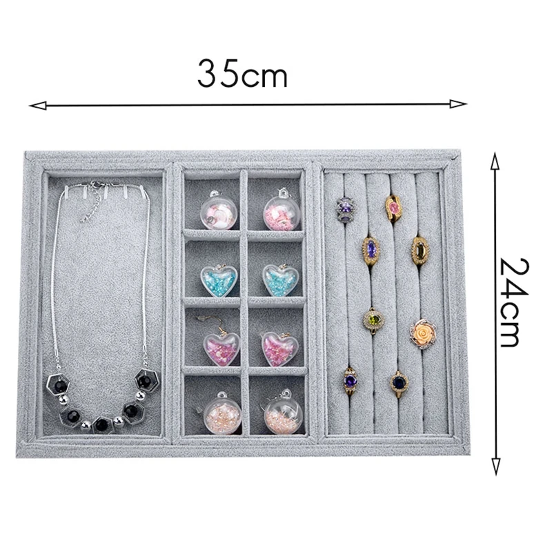 

Multifunctional Ring Necklace Earrings Jewelry Storage Box Exquisite Flannel Jewelry Storage Display Stand