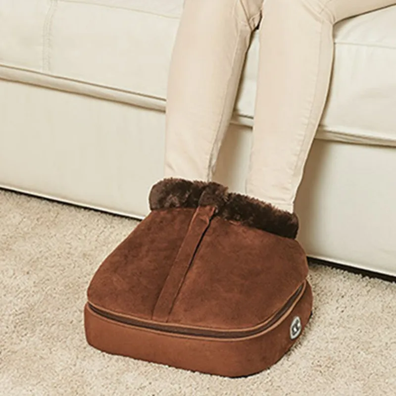 2 в 1 съемный Электрический подогреваемый массажер для ног уютный бархатный