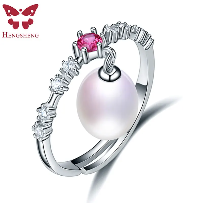 Кольцо женское из серебра 925 пробы с красным Цирконом|Кольца| |