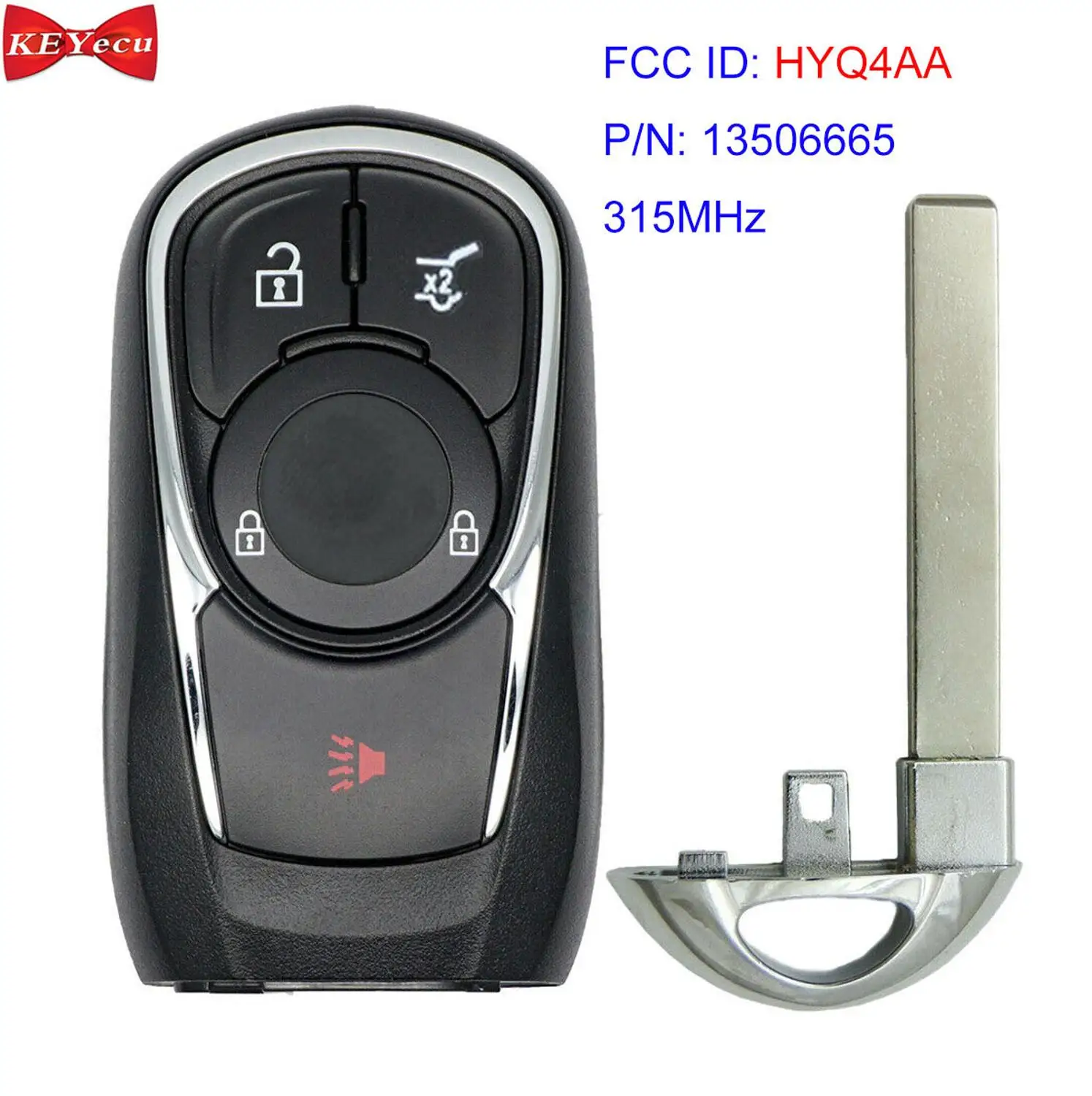 KEYECU для Buick Encore пульт дистанционного управления автомобильный брелок FCC ID: HYQ4AA P/N: 13506665 315 МГц