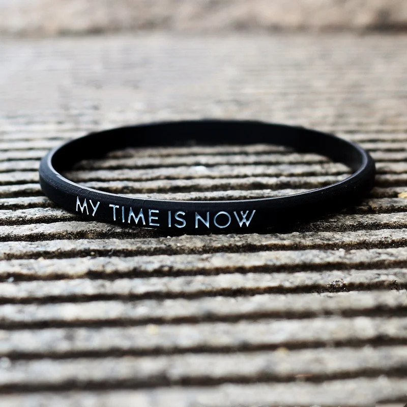 Модный силиконовый браслет My Time Is Now, силиконовый браслет для мужчин и женщин, браслет ubber, браслет для спорта на открытом воздухе, ремешок, подарки